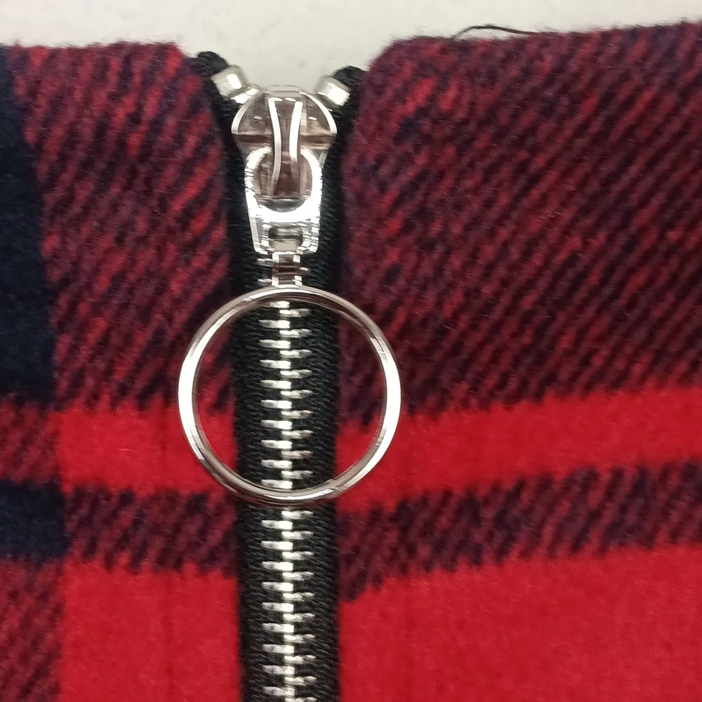 Fashion On Earth Womens Red, Black, Teal Plaid Mini Skirt sz L